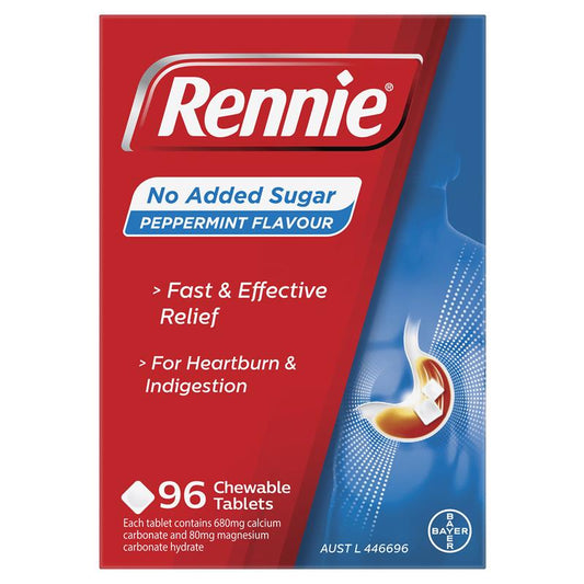 Rennie No Added Sugar Peppermint Antacid Tablets - 96 Count – view 2 - Auzzistore