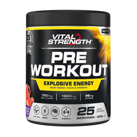 Vital Strength Pre Workout Powder - Watermelon Smash 225g - Auzzi Store