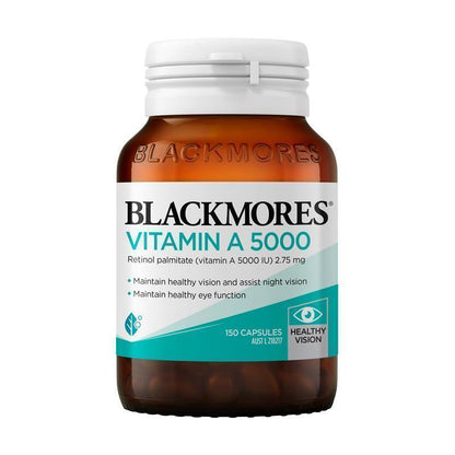 Blackmores Vitamin A 5000 IU Capsules, 150 for Healthy Vision & Eye Health
