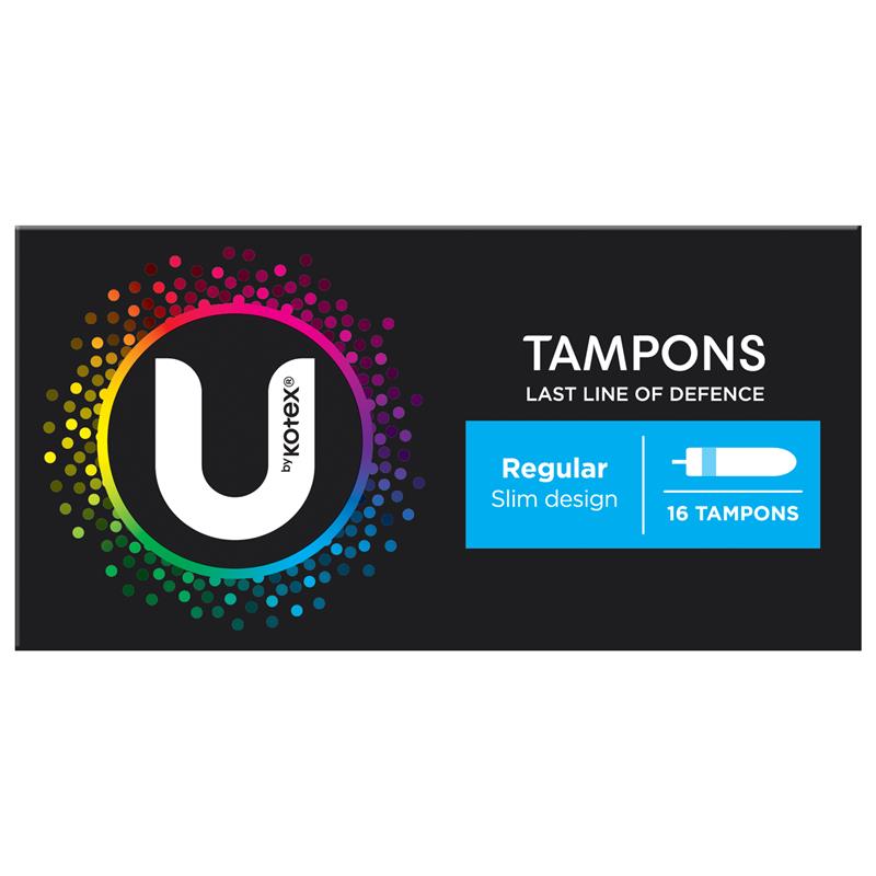 U by Kotex Regular Slim Tampons 16-Pad – Medium Flow Protection