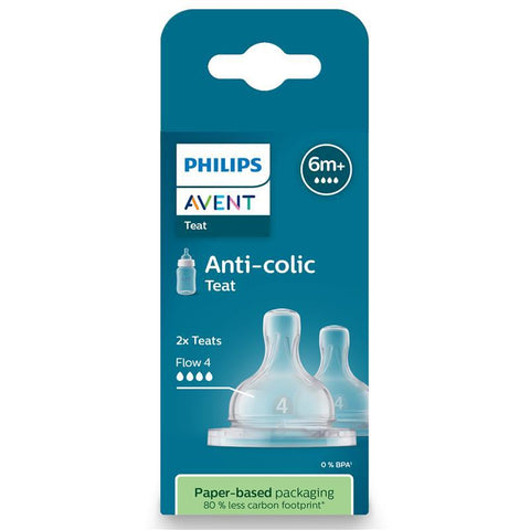 Avent Teat Silicone 6M+ Fast Flow 2 Pack - Anti-Colic Feeding Solution-Auzzi Store