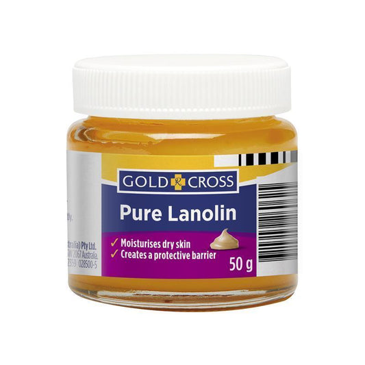 Gold Cross Wool Fat Anhydrous 50g Jar - Pure Lanolin for Skin Hydration-Auzzi Store