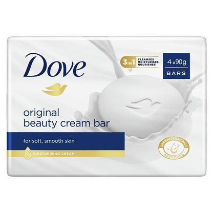 Dove Original Beauty Cream Bar 4 x 90g – Moisturizing, Sulfate-Free