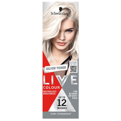 Schwarzkopf LIVE Colour Silver Toner - Semi-Permanent Hair Color, 75ml