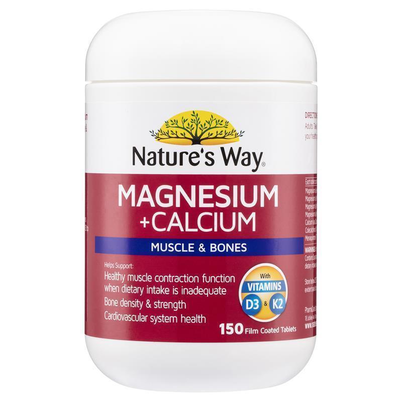 Nature's Way Magnesium Plus Calcium 150 Tablets - Muscle & Bone Support - Auzzi Store