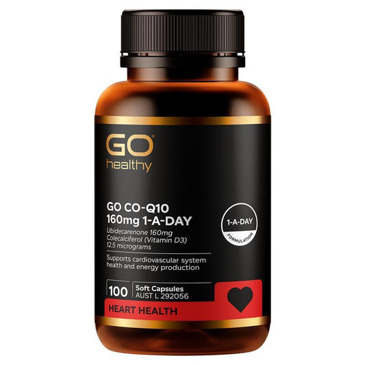 GO Healthy CoQ10 160mg with Vitamin D3 – 100 Softgel Capsules