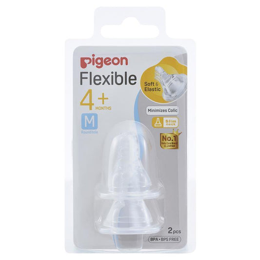Pigeon Flexible Peristaltic Nipple M - 2 Pack for Growing Babies-Auzzi Store