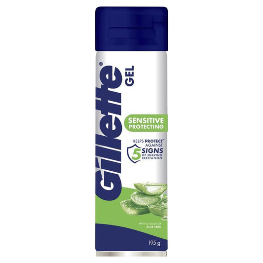 Gillette Men’s Sensitive Skin Soothing Shave Gel with Aloe Vera - 195g - Auzzistore