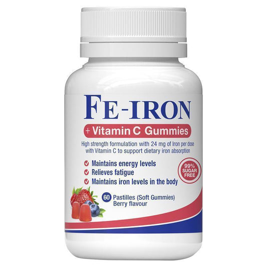 Fefol Fe-Iron & Vitamin C Gummies, 60 Count – High Strength Supplement
