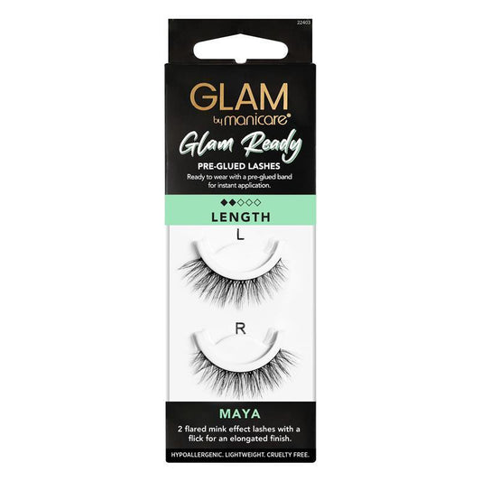 Glam By Manicare Glam Ready Pre-Glued Maya Lashes - Flared Length