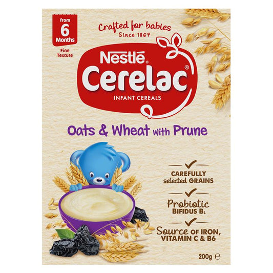 Nestle CERELAC Oats & Wheat with Prune Baby Cereal Stage 2 – 200g-Auzzi Store