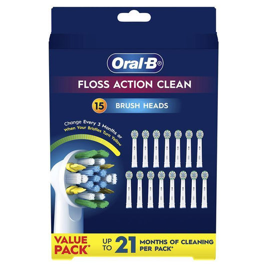 Oral-B Floss Action Electric Toothbrush Refills - 15 Pack - Auzzistore