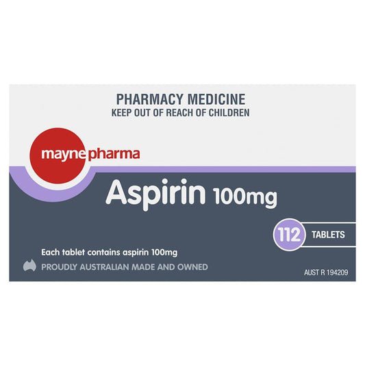 Mayne Aspirin 100mg 112 Tablets - Pain Relief-Auzzi Store