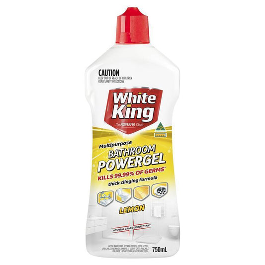 White King Bathroom Power Gel Lemon 750ml - Hospital Grade Disinfectant-Auzzi Store