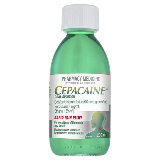 Cepacaine Mouthwash Liquid - 200mL for Rapid Oral Pain Relief-Auzzi Store