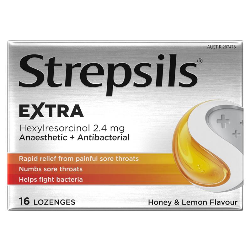Strepsils Extra Honey Lemon Lozenges - 16 Pack for Sore Throat Relief - Auzzi Store