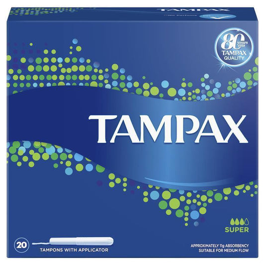 Tampax Regular Applicator Tampons, 20 Count, Medium Flow