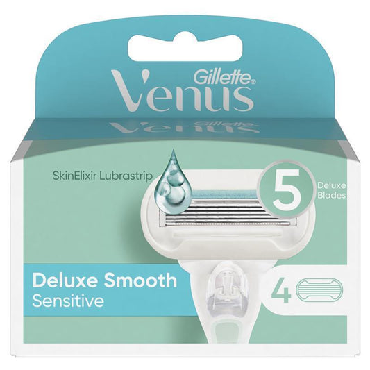 Gillette Venus Deluxe Smooth Sensitive 5-Blade Razor Refills - 4 Pack