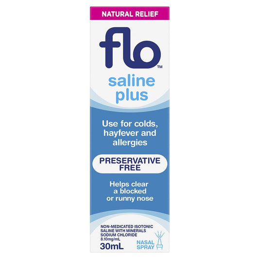 FLO Saline Plus Nasal Spray - 30ml for Nasal Congestion Relief-Auzzi Store