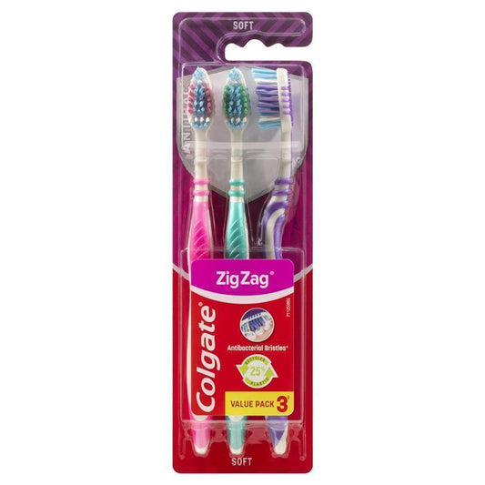 Colgate Zig Zag Deep Interdental Clean Toothbrush Flex Soft - 3 Pack-Auzzi Store