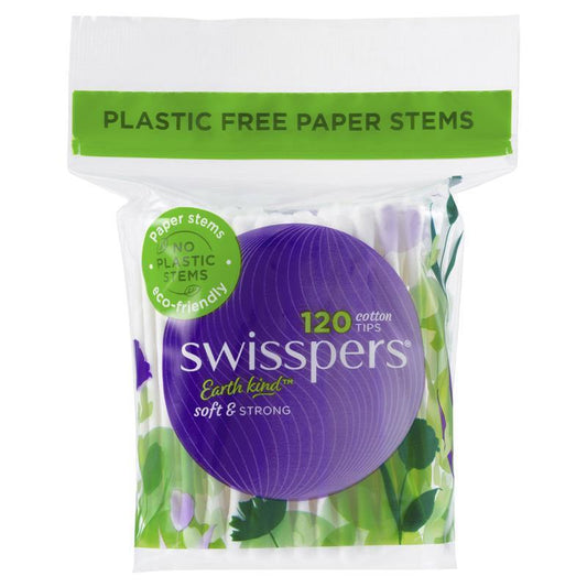 Swisspers Paper Stems Cotton Tips 120 - Eco-Friendly Ear Care - Auzzi Store