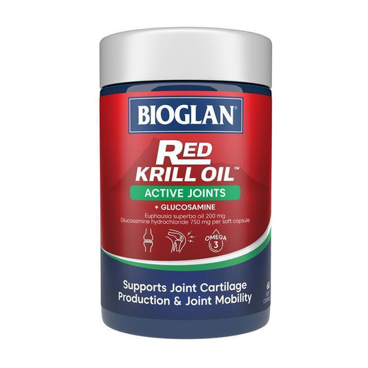 Bioglan Red Krill Oil with Glucosamine for Joint Health – 60 Capsules