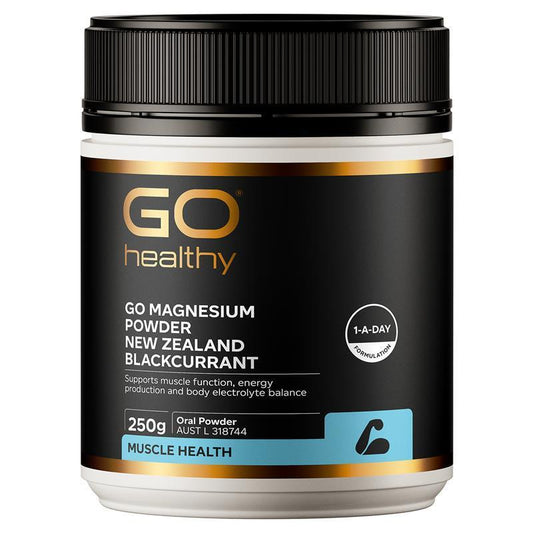 GO Healthy Magnesium Powder - New Zealand Blackcurrant 250g