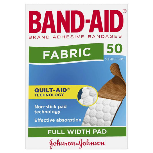 Band-Aid Adhesive Fabric Strips 50 Pack - Reliable Wound Care-Auzzi Store