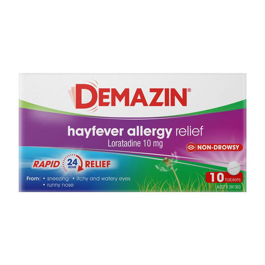 Demazin Allergy & Hayfever Relief Tablets - 10 Tablets