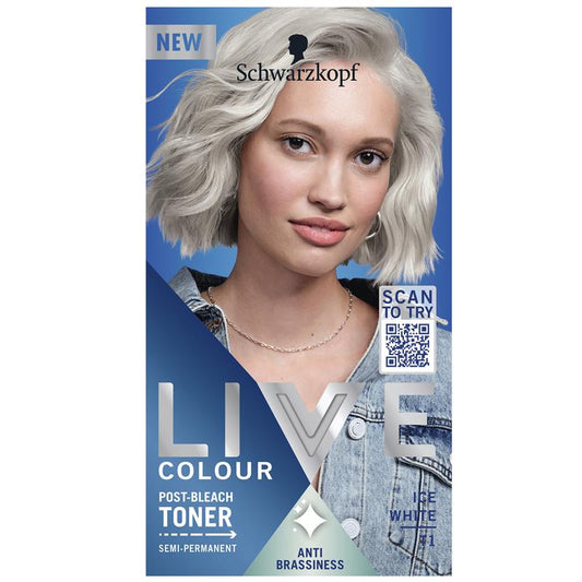 Schwarzkopf Live Colour Semi-Permanent Toner Ice White T1 - Stunning Blonde Finish