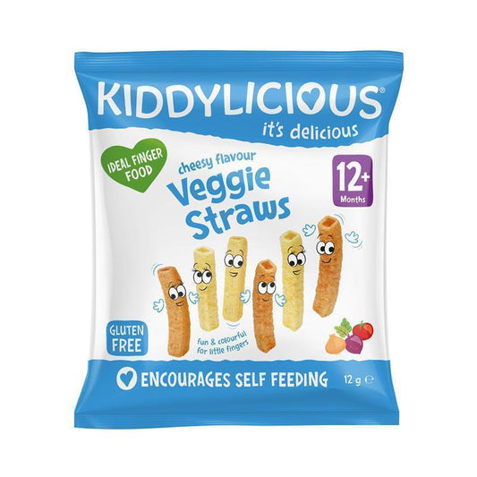 Kiddylicious Cheesy Veggie Straws 12g - Tasty Snack for Toddlers