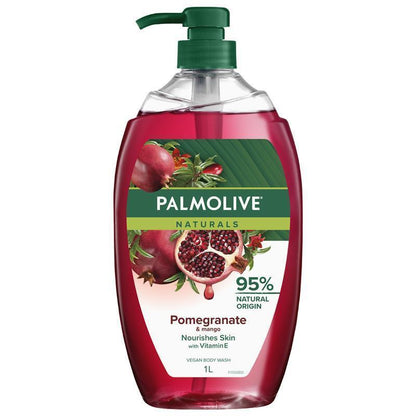 Palmolive Naturals Pomegranate Mango Body Wash 1L – Vegan, 95% Natural