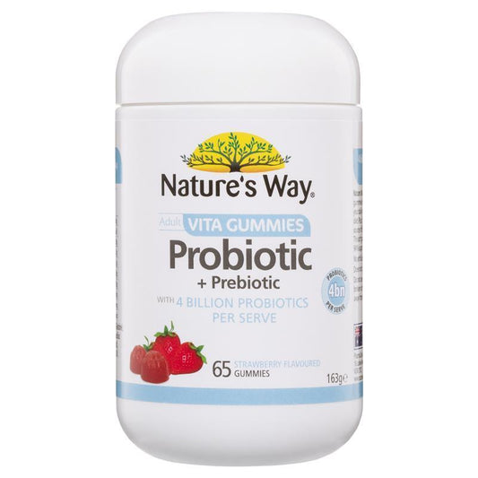 Nature's Way Adult Probiotic + Prebiotic Gummies, 4 Billion, 65 Sugar-Free
