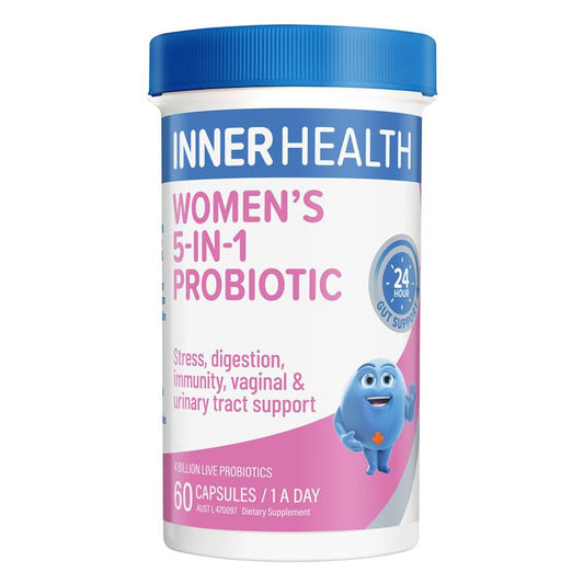 Inner Health Women's 5-in-1 Probiotic 60 Capsules - Extended Support for Women's Health