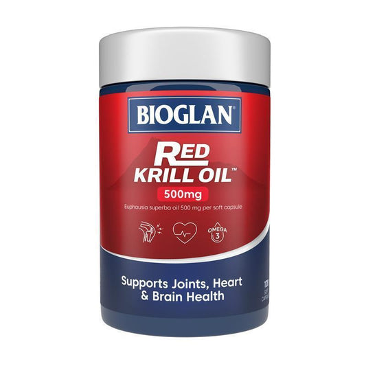 Bioglan Red Krill Oil 500mg Omega-3 DHA EPA 120 Soft Capsules