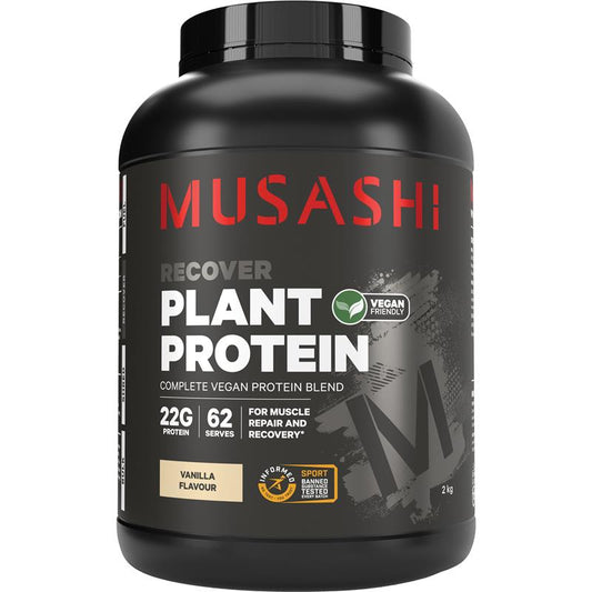 Musashi Plant Protein Vanilla 2kg - Complete Vegan Protein Blend