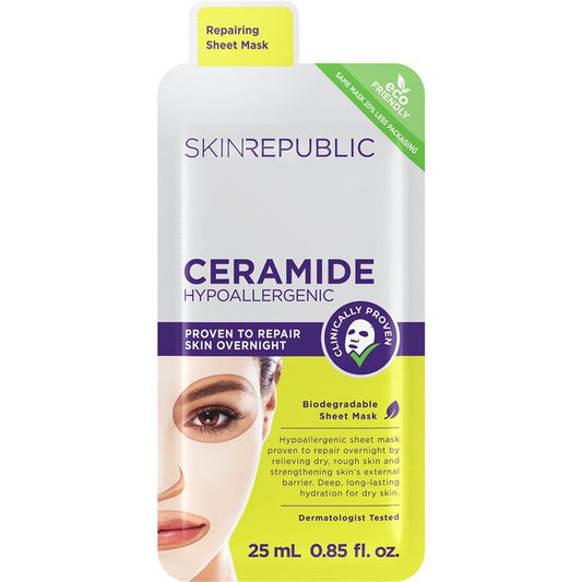 Skin Republic Ceramide Sheet Mask - Hydrating Biodegradable Mask - Auzzistore