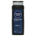 NIVEA Men Deep Clean Shower Gel 500ml – Natural Clay & Biodegradable