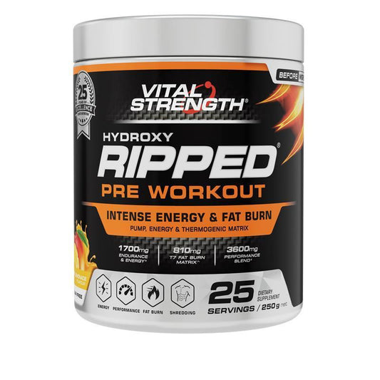 Vital Strength Ripped Pre Workout - Mango Lemonade 250g