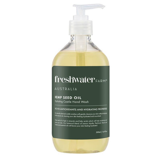Freshwater Farm Australia Hemp Seed Oil Hydrating Castile Hand Wash 500ml - Natural Cleanse - Auzzi Store