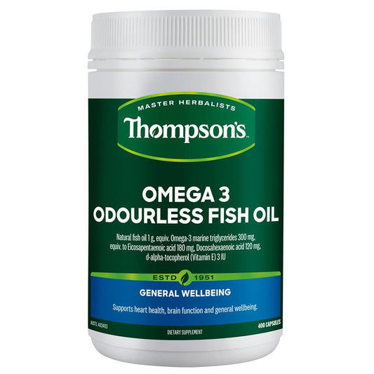 Thompson's Omega-3 Odourless Fish Oil - 400 Capsules