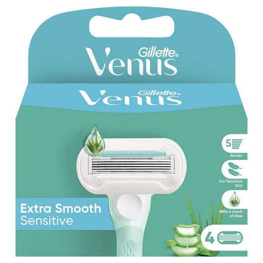 Gillette Venus Deluxe Smooth Sensitive 5-Blade Razor Refills - 4 Pack - Auzzistore