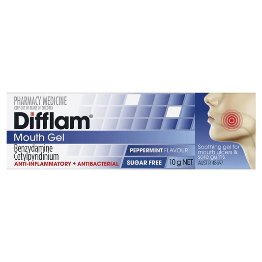 Difflam Anti-inflammatory Mouth Gel Peppermint 10g - Fast Pain Relief-Auzzi Store