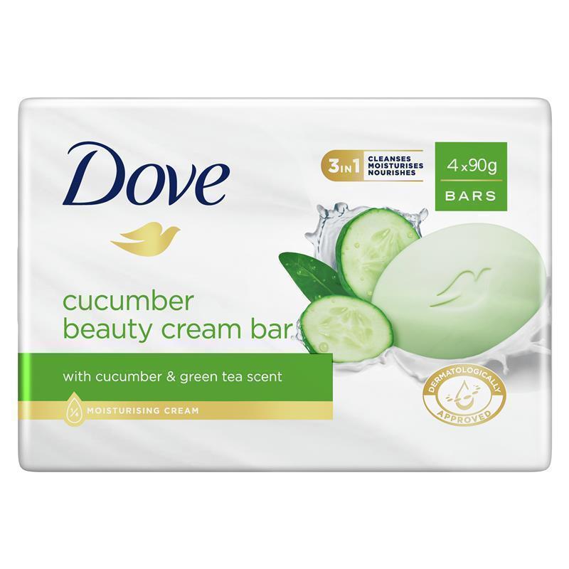 Dove Cucumber Green Tea Beauty Bar - Moisturizing 4x90g