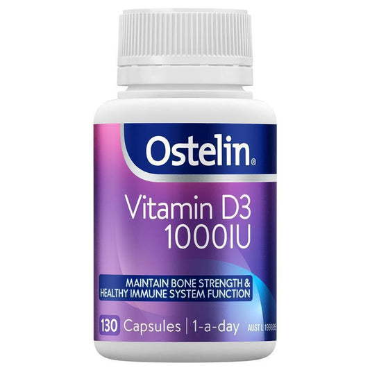 Ostelin Vitamin D3 1000IU Capsules, 130 Count – Bone & Immune Support