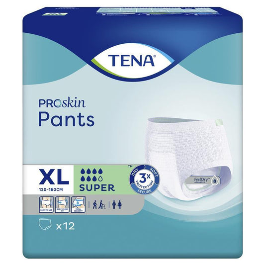 Tena ProSkin Super XL Incontinence Pants, Super Absorbent, 12 Pants