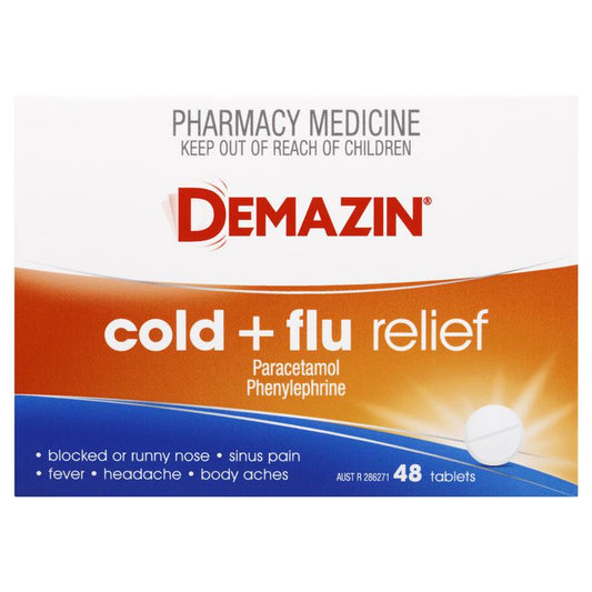 Demazin Cold & Flu Relief - 48 Tablets - Auzzi Store