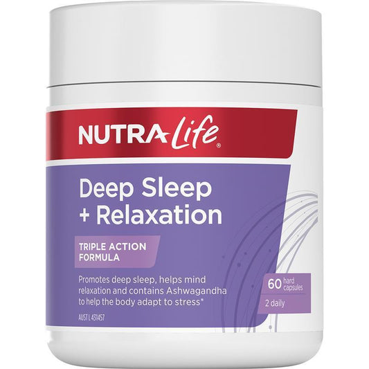 Nutra-Life Deep Sleep+Relaxation 60 Capsules - Natural Sleep Aid