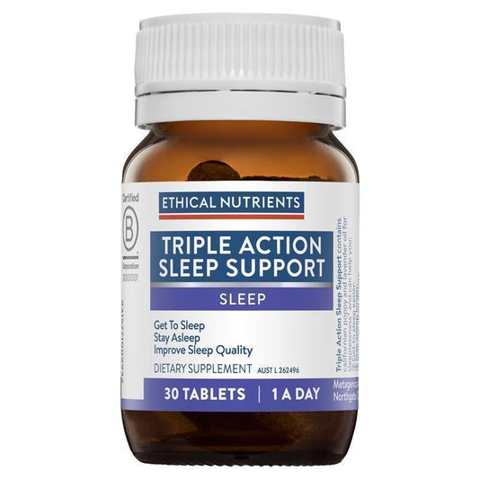 Ethical Nutrients Triple Action Sleep Support - 30 Tablets for Restful Nights