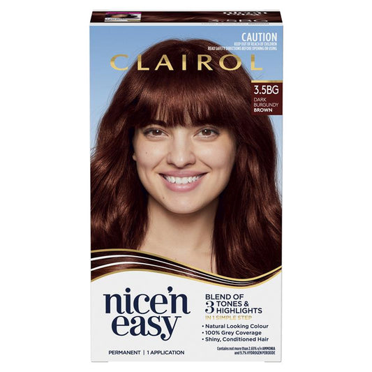 Clairol Nice N Easy 3.5BG Natural Dark Burgundy Permanent Hair Colour 173g – view 2